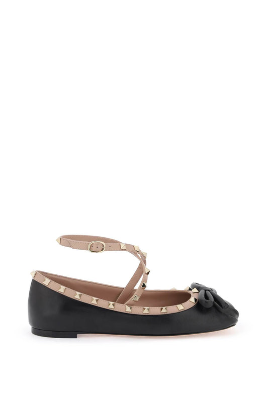 silk rockstud ballet flats