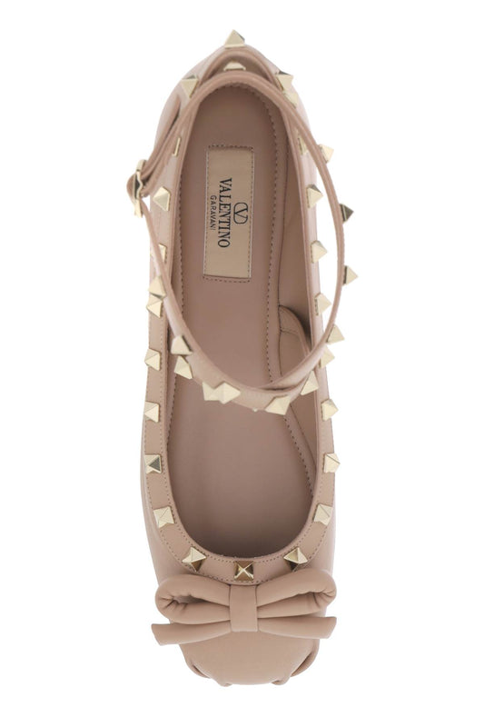 silk rockstud ballet flats