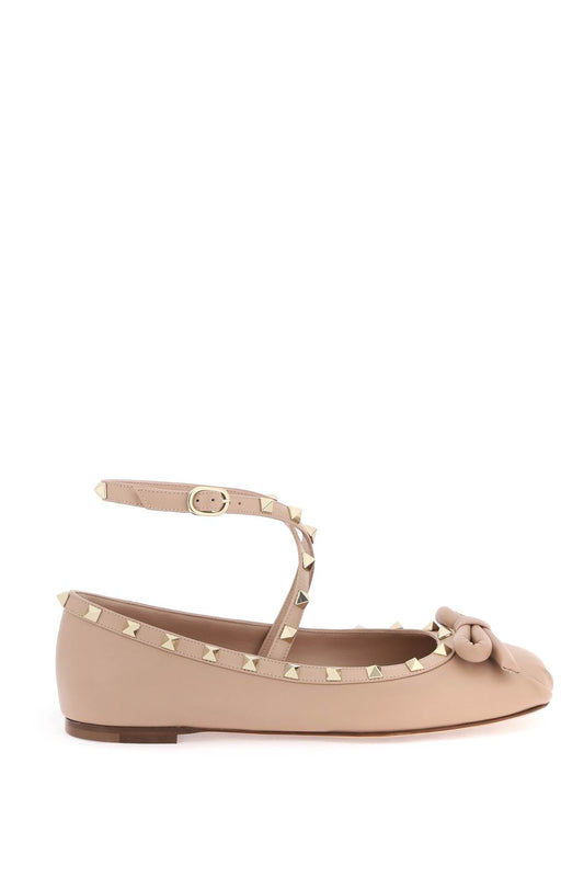 silk rockstud ballet flats