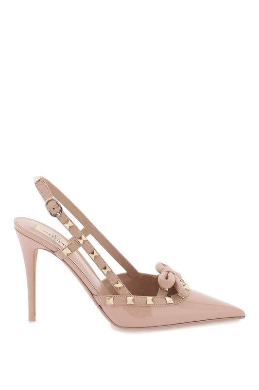 rockstud bow slingback pumps