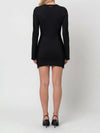 fringe black mini dress
