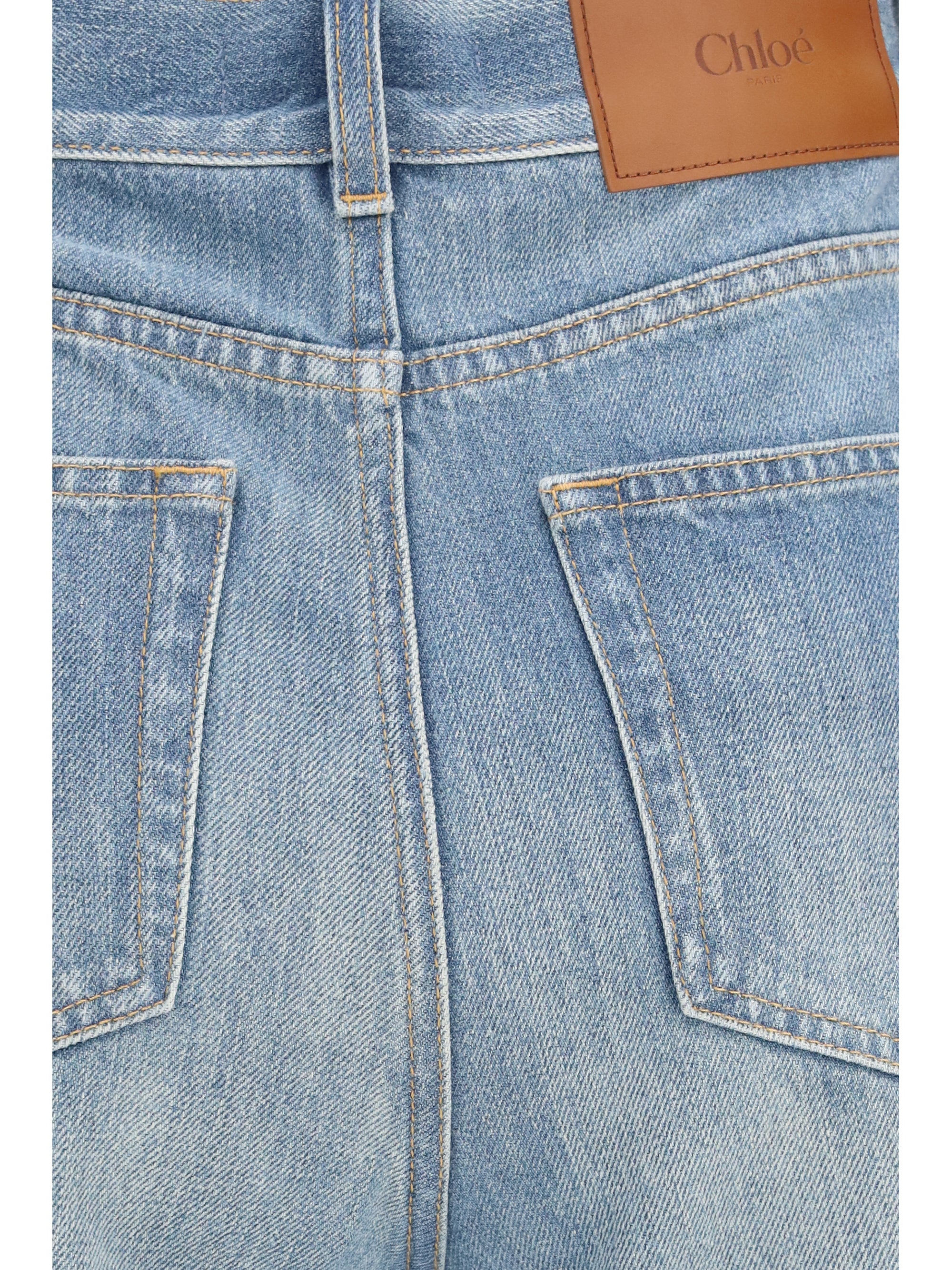 high-rise wide-leg denim jeans