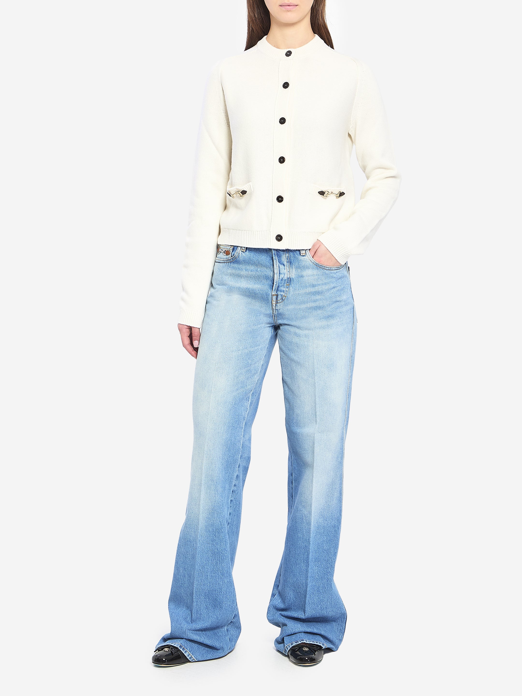 GUCCI S cashmere wool cardigan with morsetto