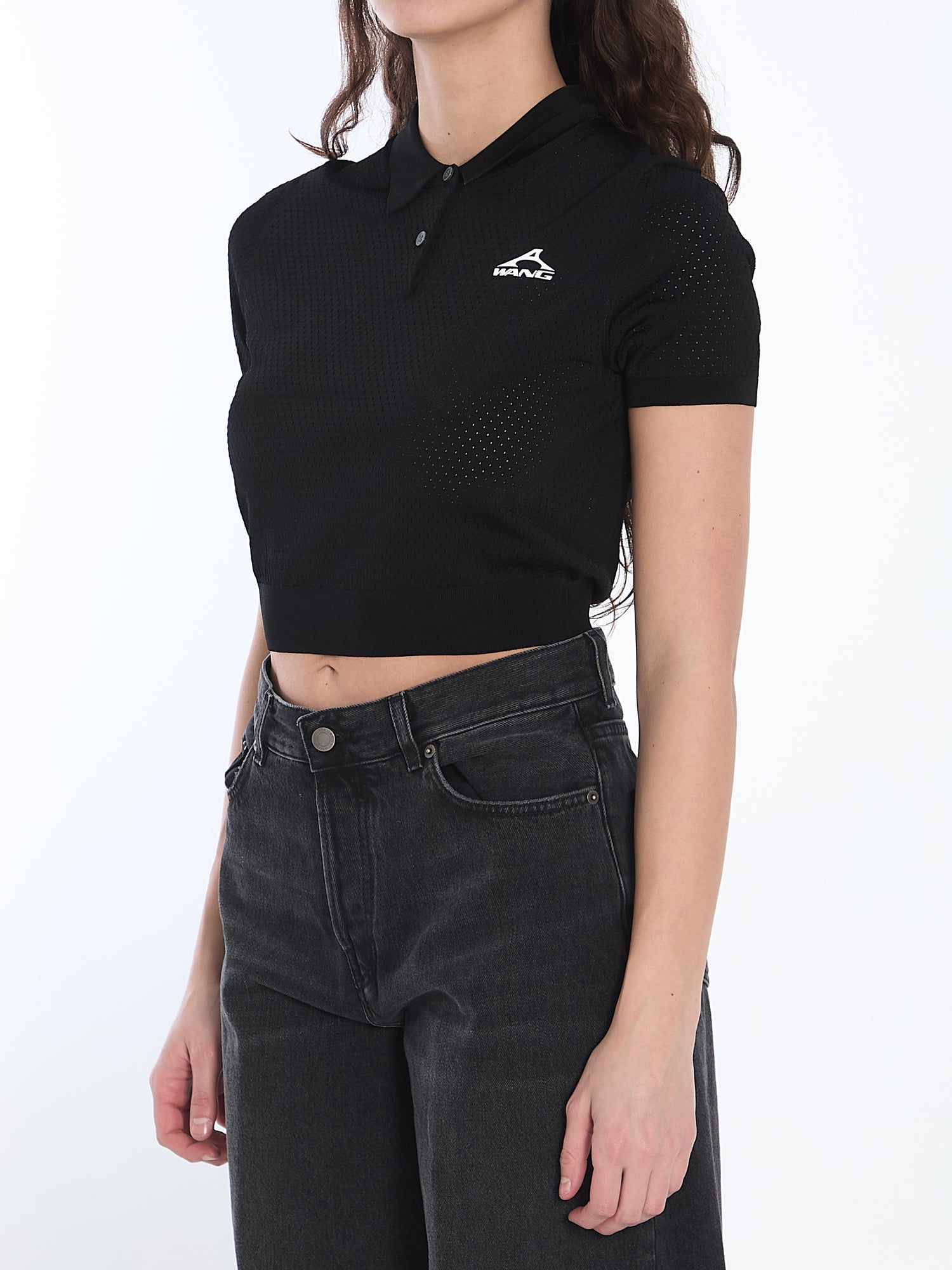 ALEXANDER WANG M cropped polo shirt with 3d logo