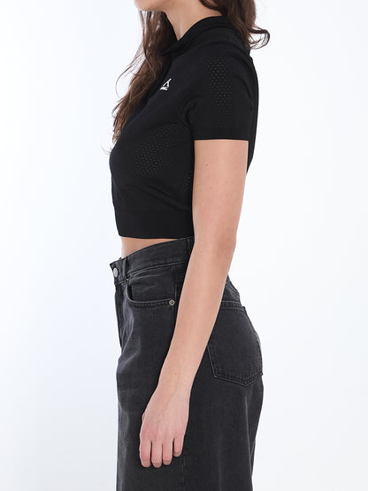 ALEXANDER WANG M cropped polo shirt with 3d logo