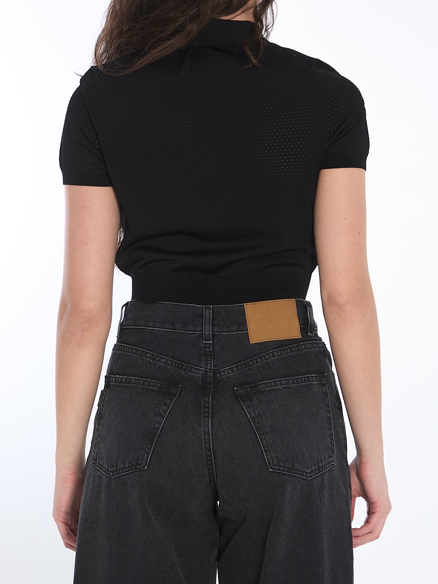 ALEXANDER WANG M cropped polo shirt with 3d logo