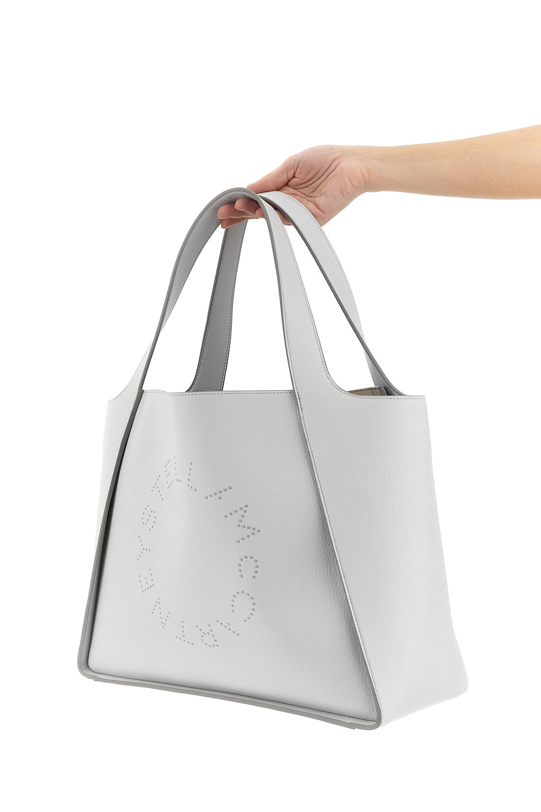 STELLA MCCARTNEY OS logo tote shopping bag in grainy alter mat