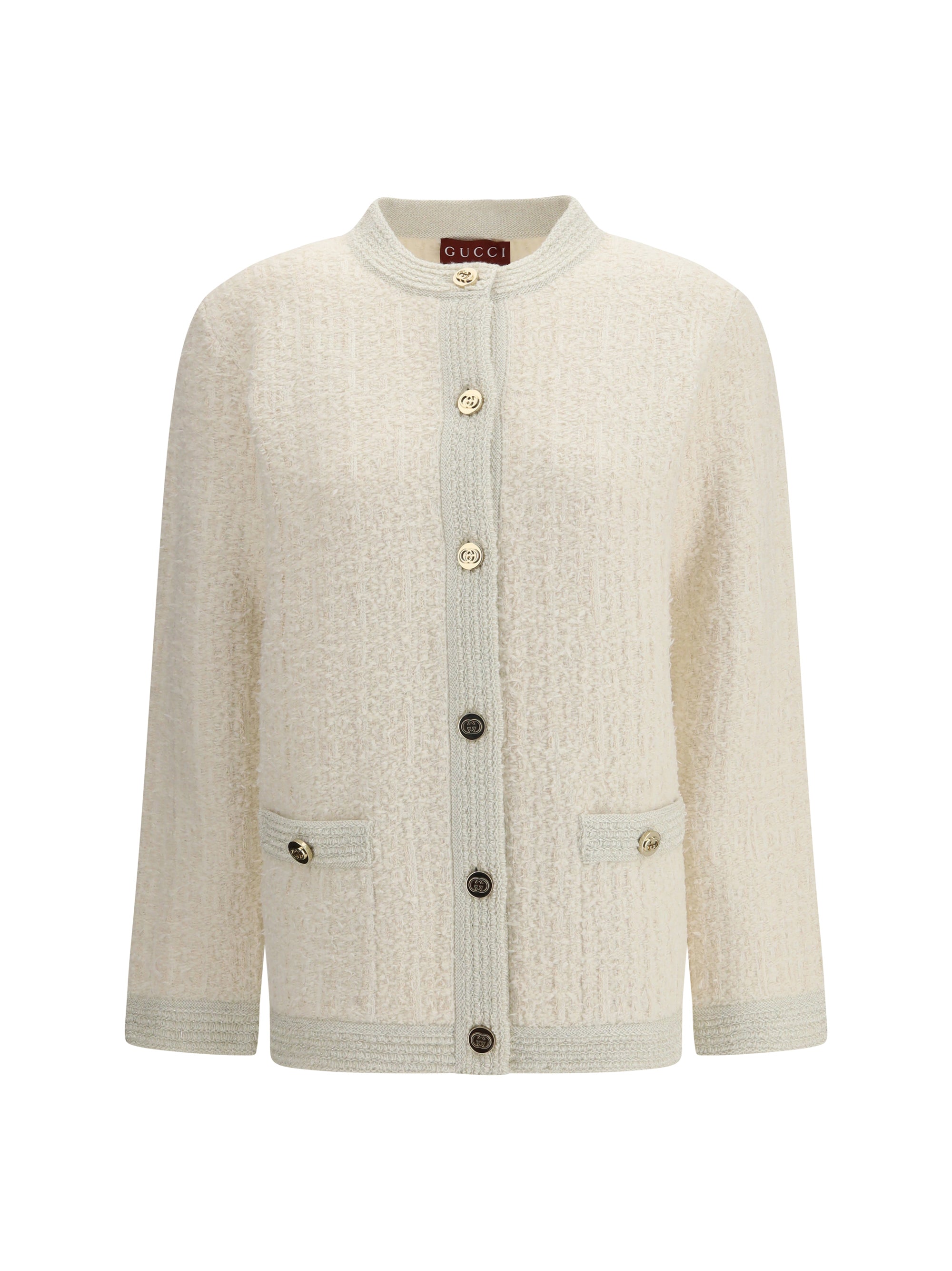 GUCCI S bouclé lamé wool cardigan