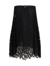 flared midi skirt in macramé lace