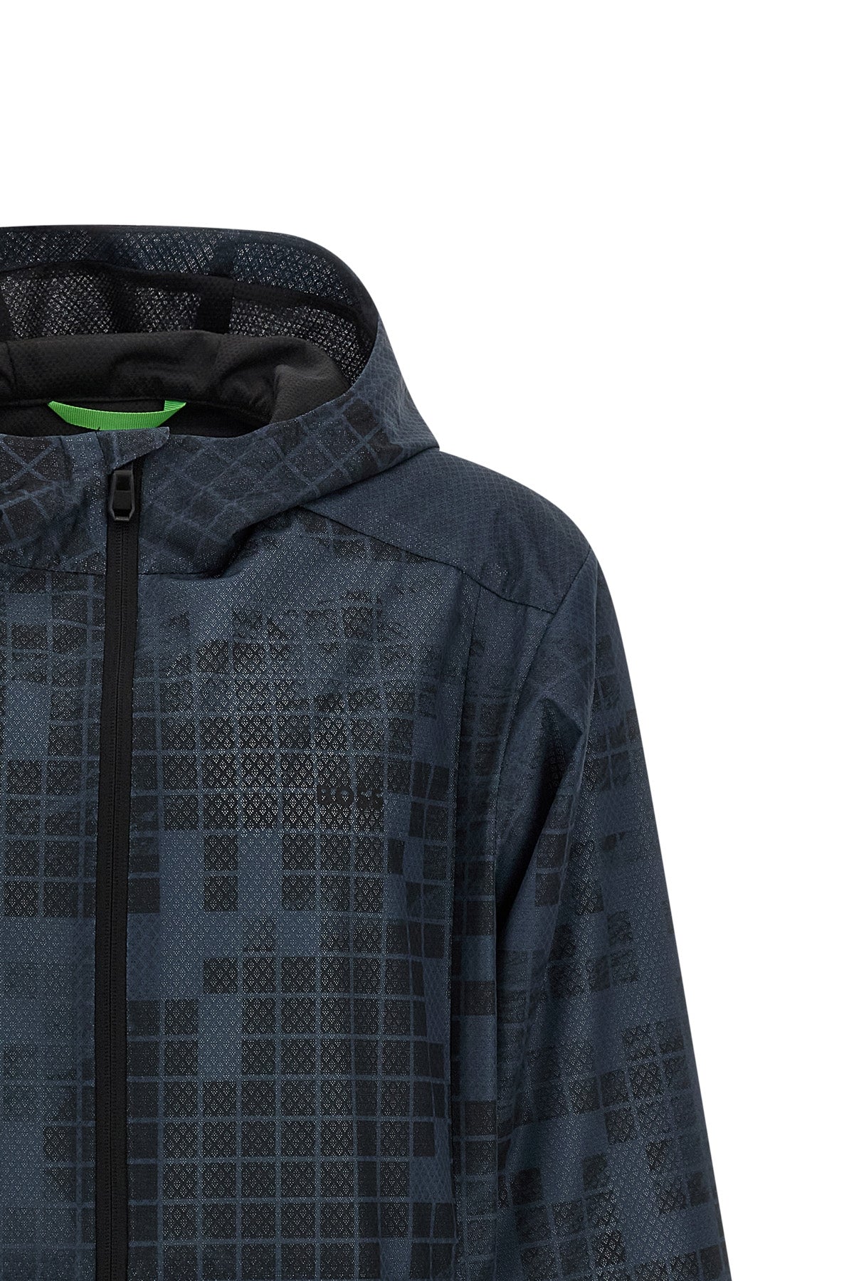 jump jt windbreaker in patterned water-repellent technical fabric