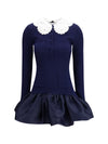 knit taffeta mini dress