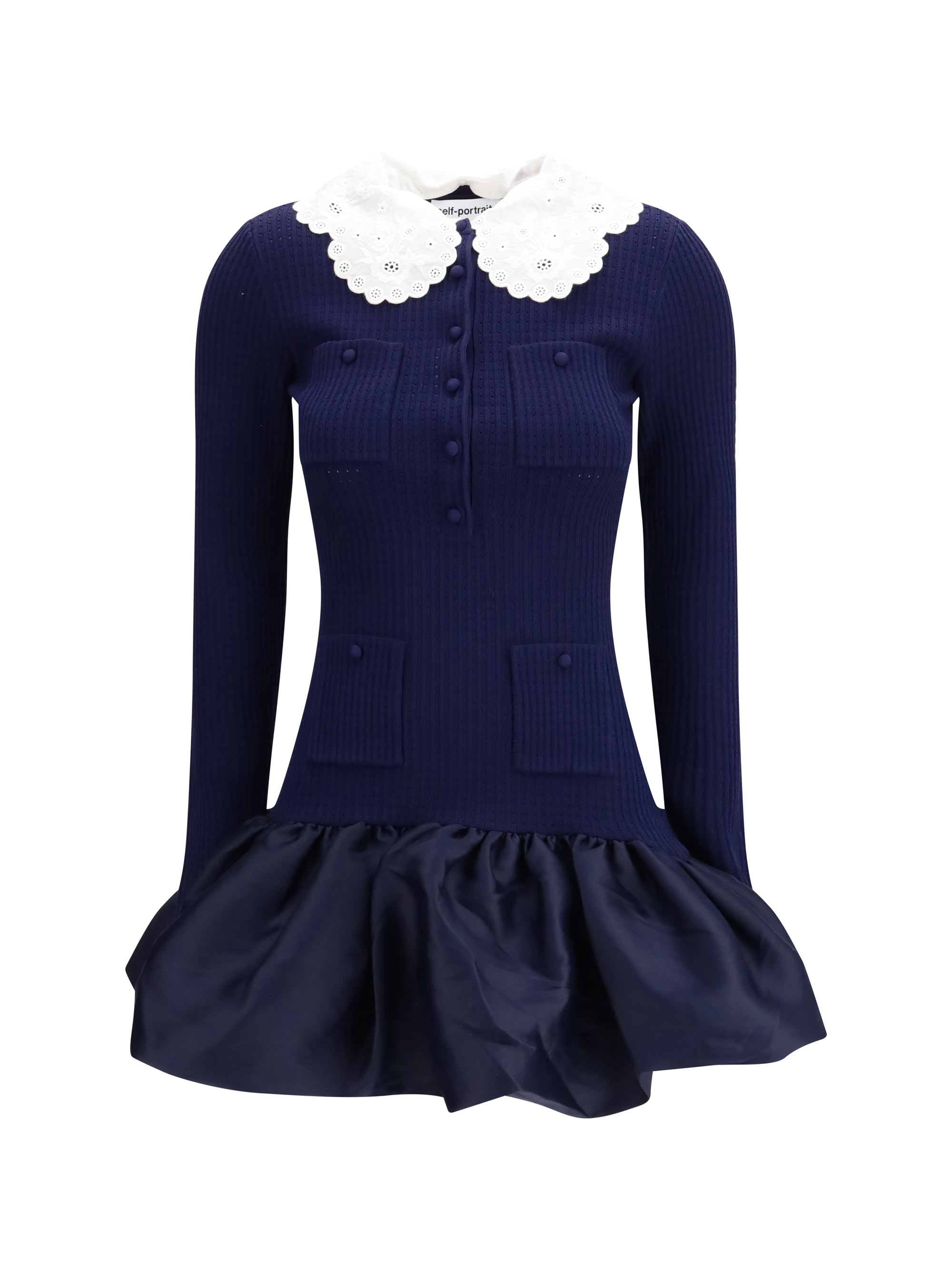 knit taffeta mini dress
