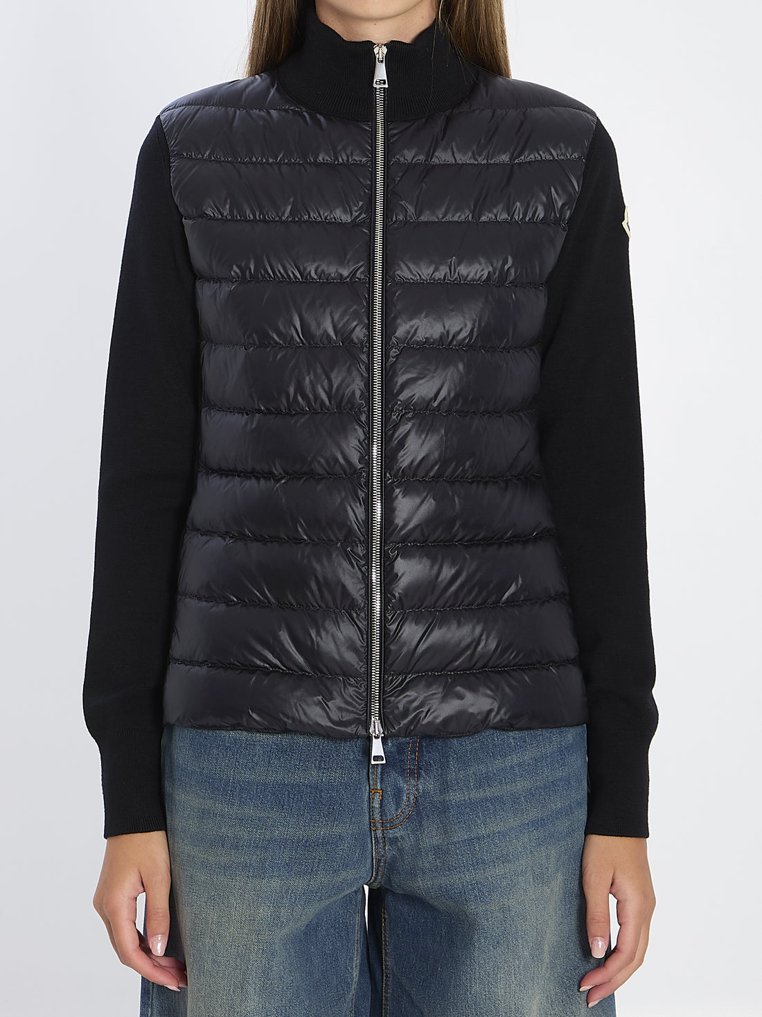 MONCLER S padded wool cardigan with zip