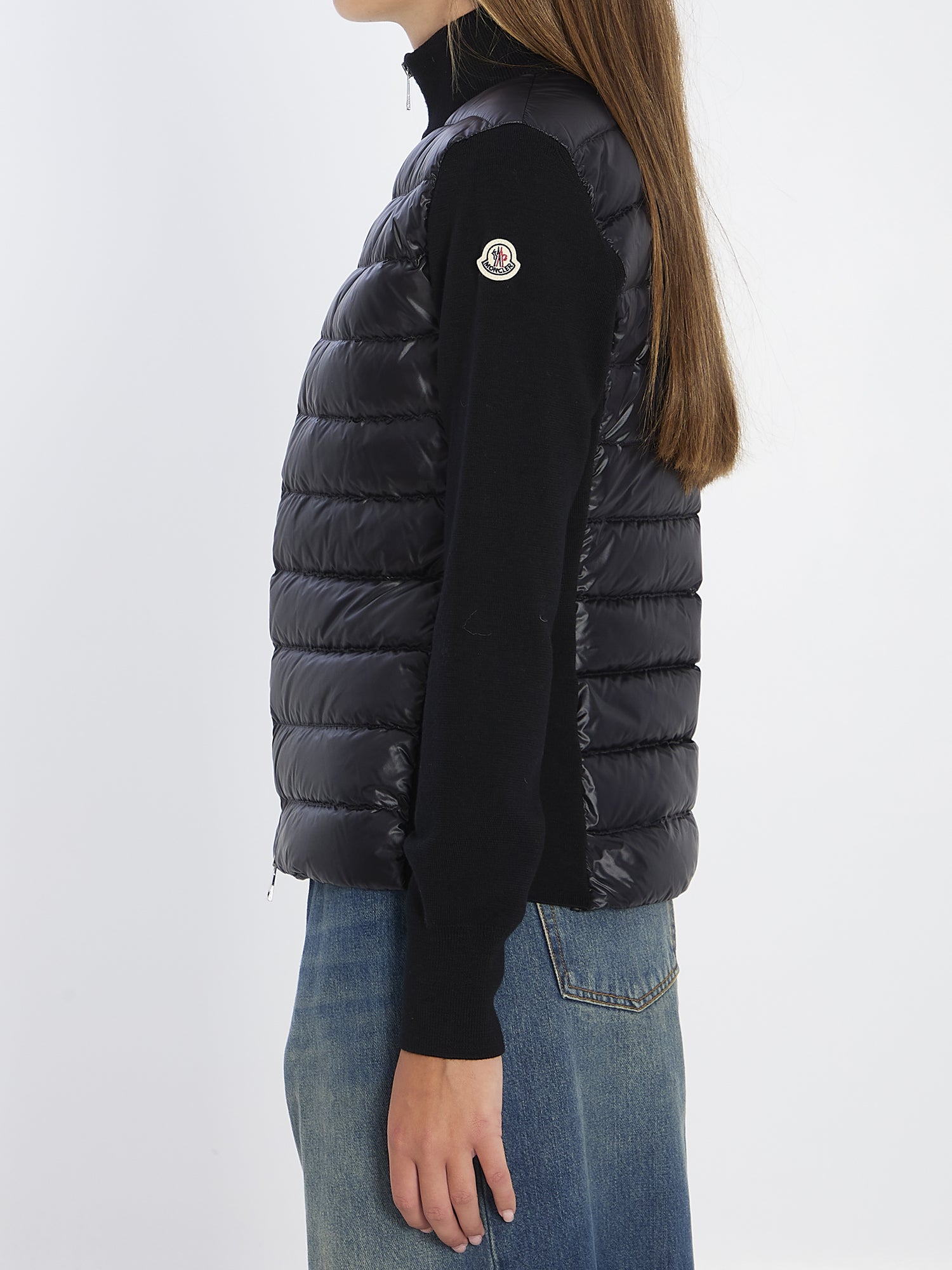 MONCLER S padded wool cardigan with zip