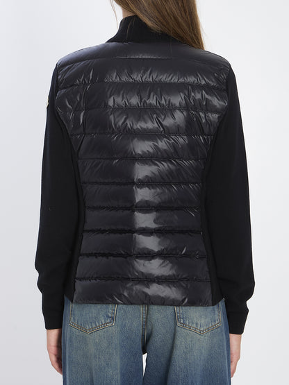 MONCLER S padded wool cardigan with zip