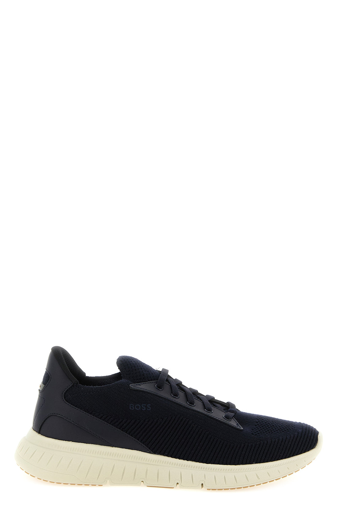 HUGO BOSS 41 ttanis knit sneakers and smooth tone-on-tone leather details