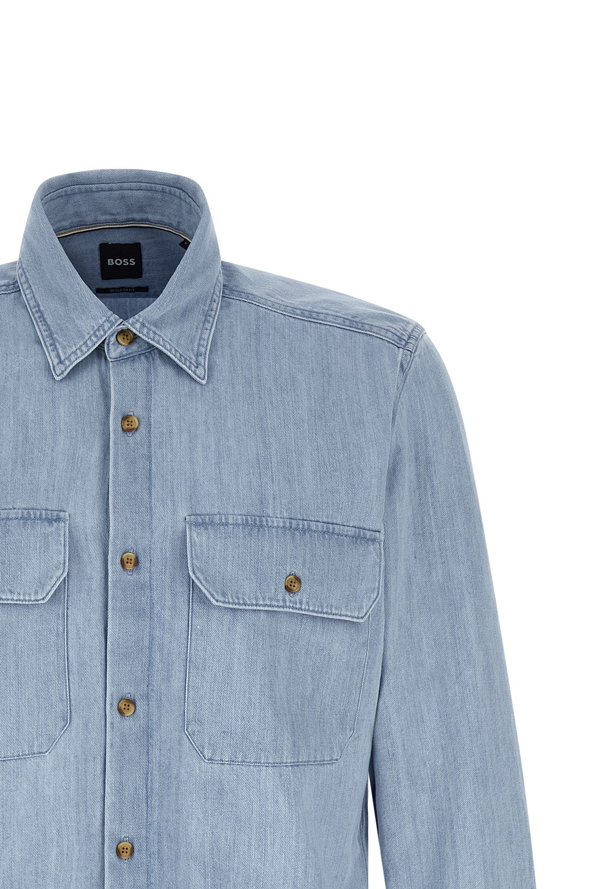 h-liam cotton denim shirt