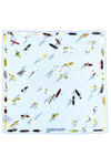 the longchamp en attendant la vague scarf stands out for its square shape and pu
