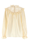 lace billow silk blouse
