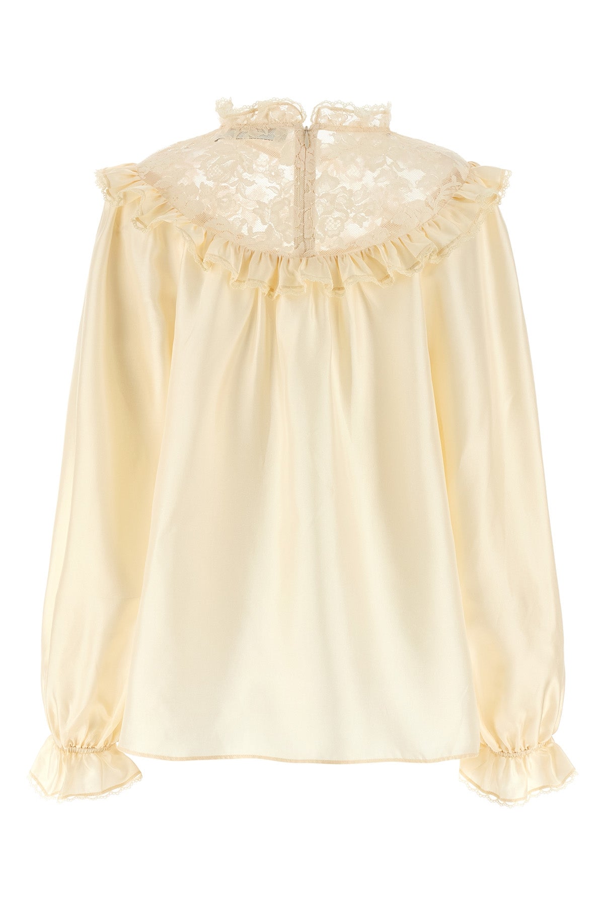 lace billow silk blouse