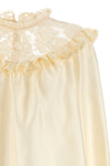 lace billow silk blouse