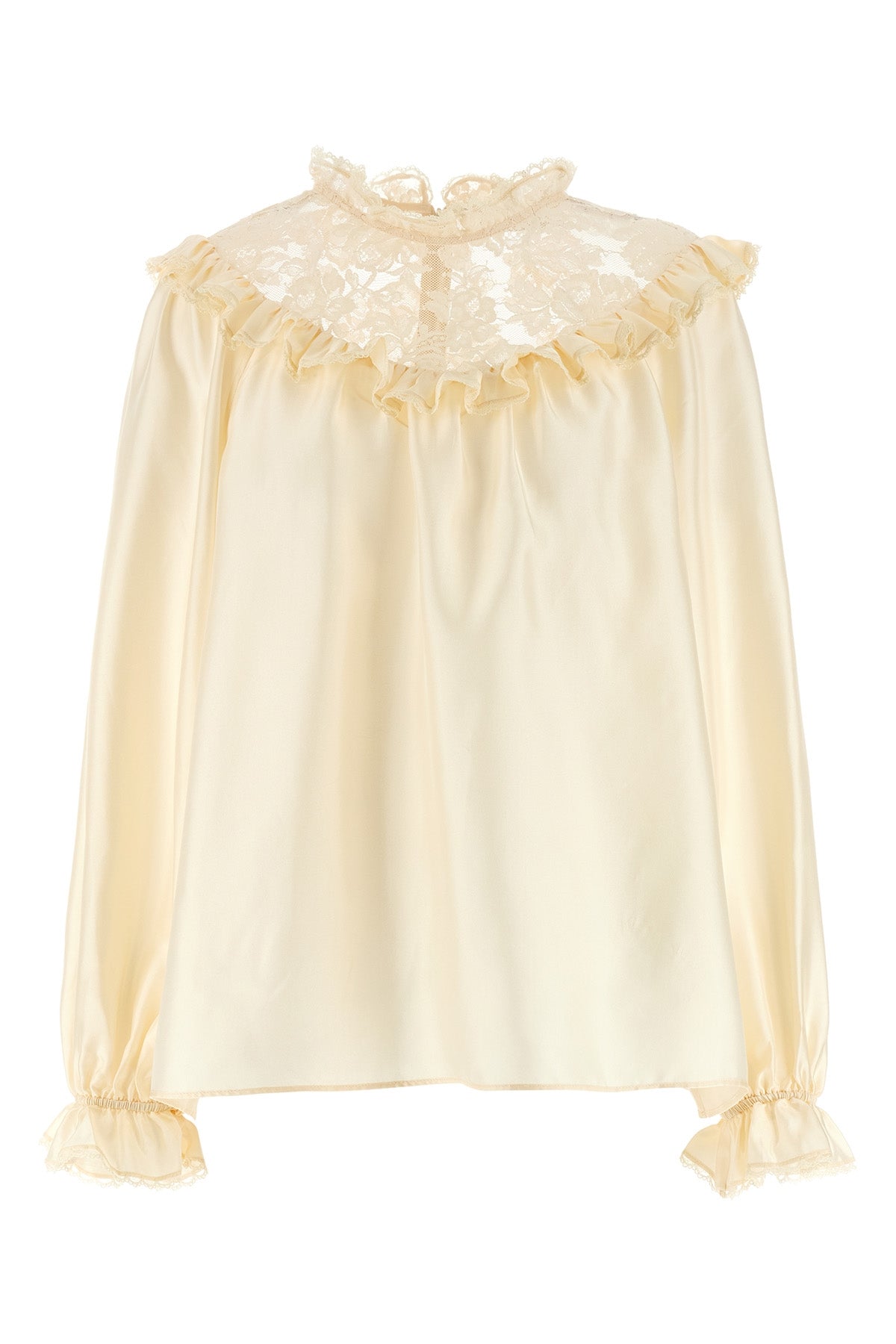 lace billow silk blouse