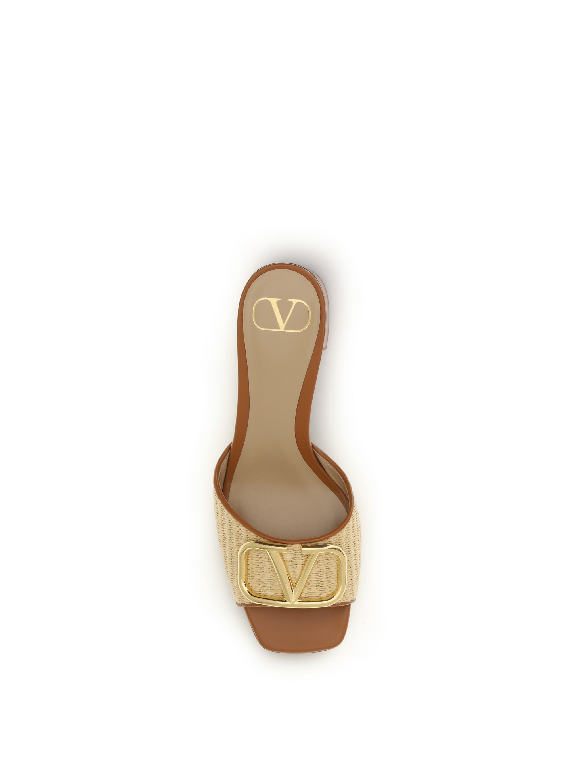 VALENTINO GARAVANI 36 vlogo signature raffia slide sandals