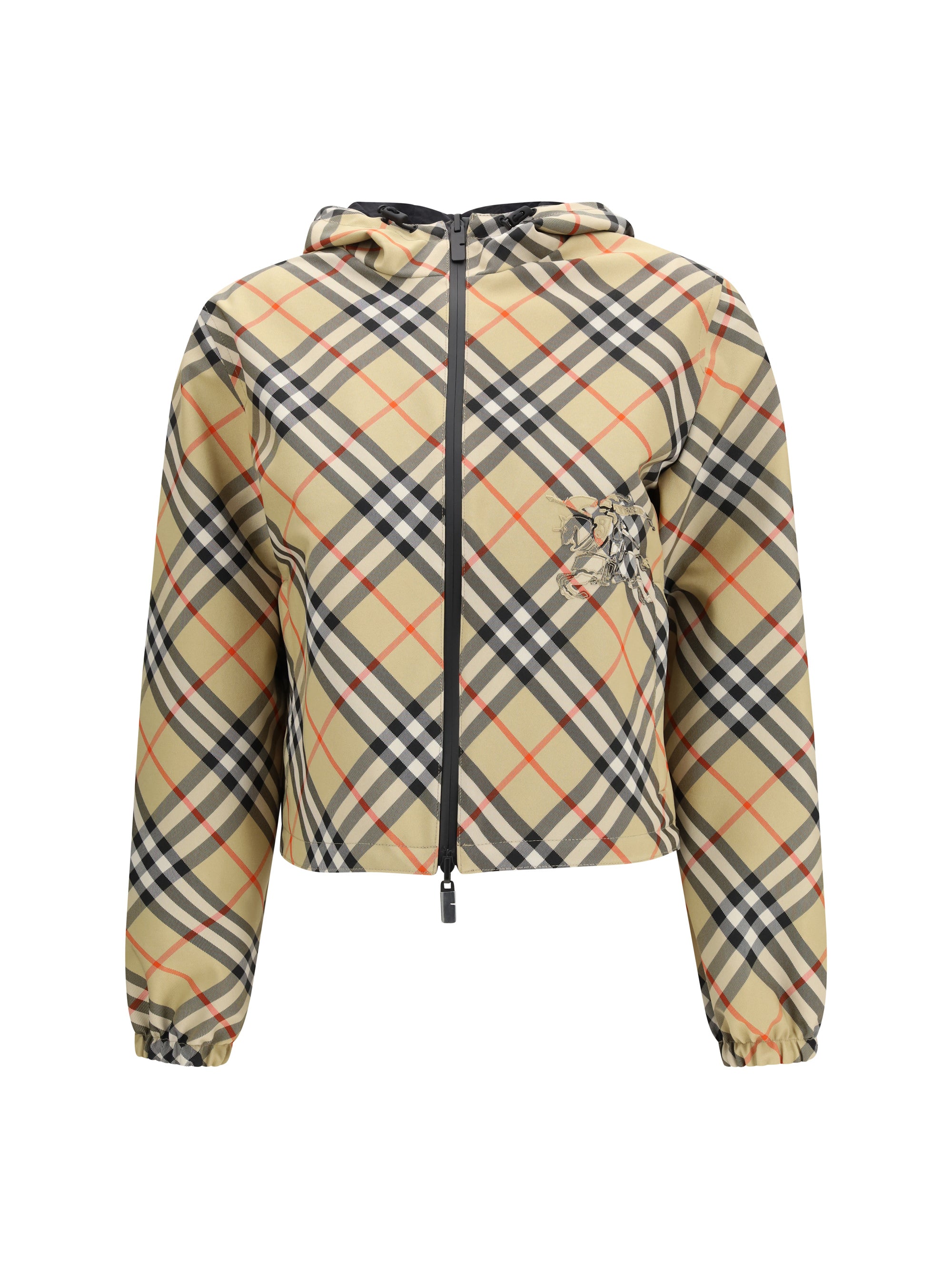 reversible cropped check jacket