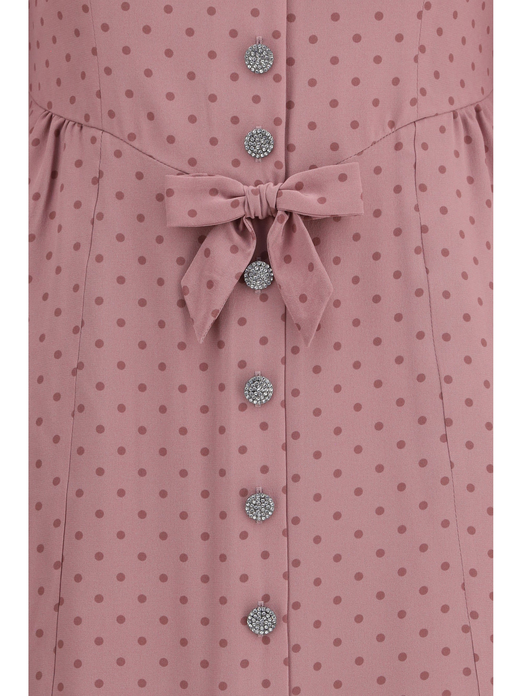 polka dot midi dress with ruffles