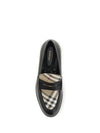 opal leather and check loafers