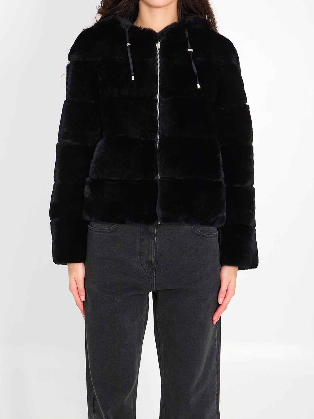 YVES SALOMON 36 reversible green fur 