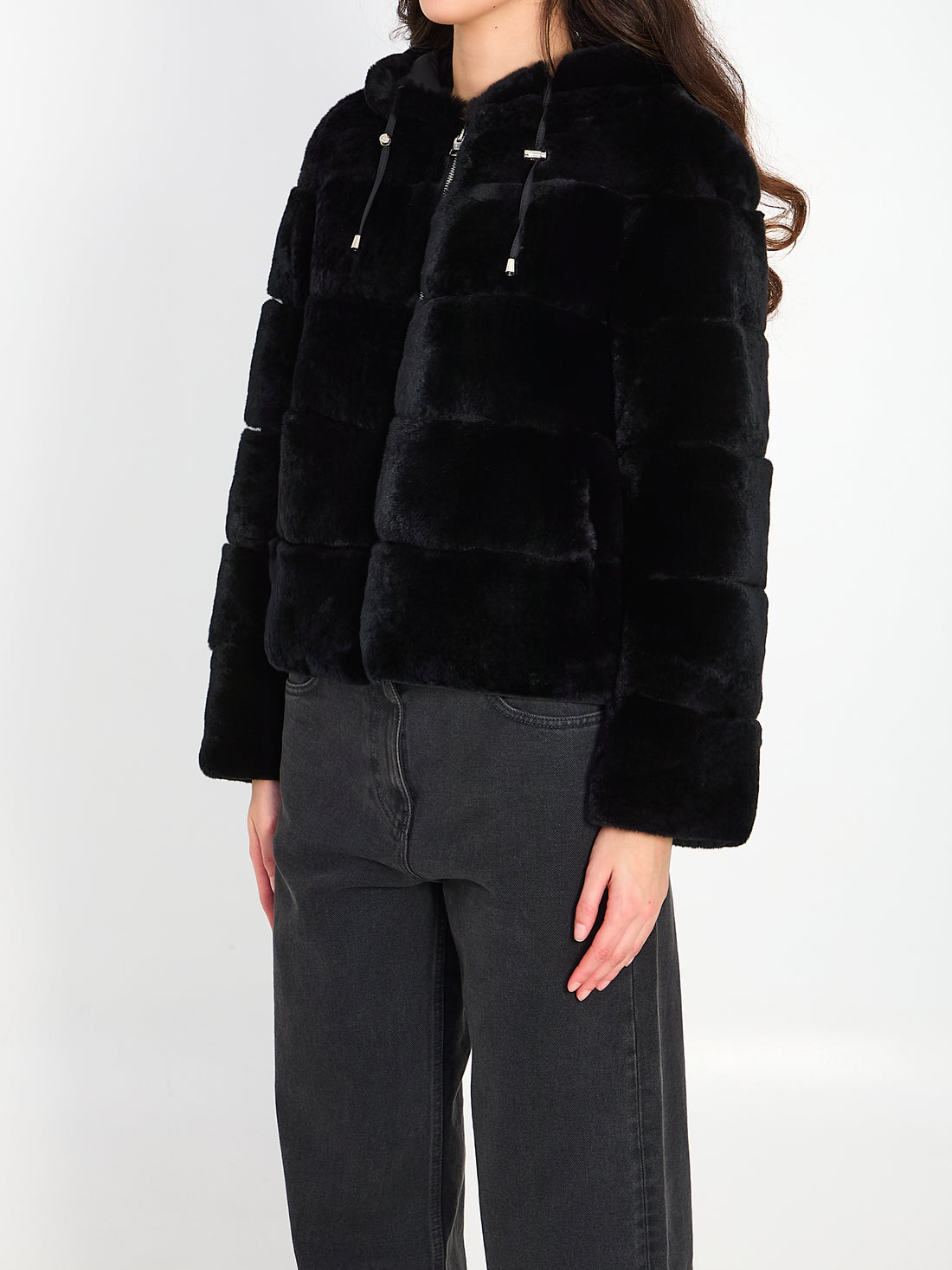 YVES SALOMON 36 reversible green fur 
