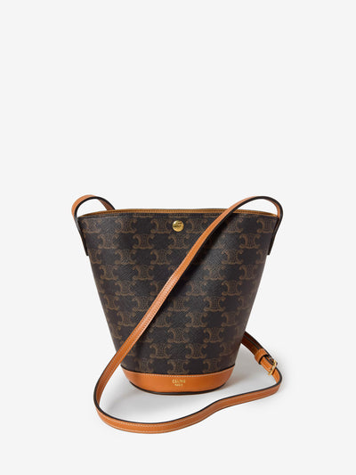 small bucket bag in miel triomphe canvas