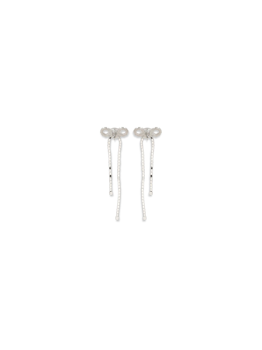 SELF-PORTRAIT OS crystal drop bow earrings