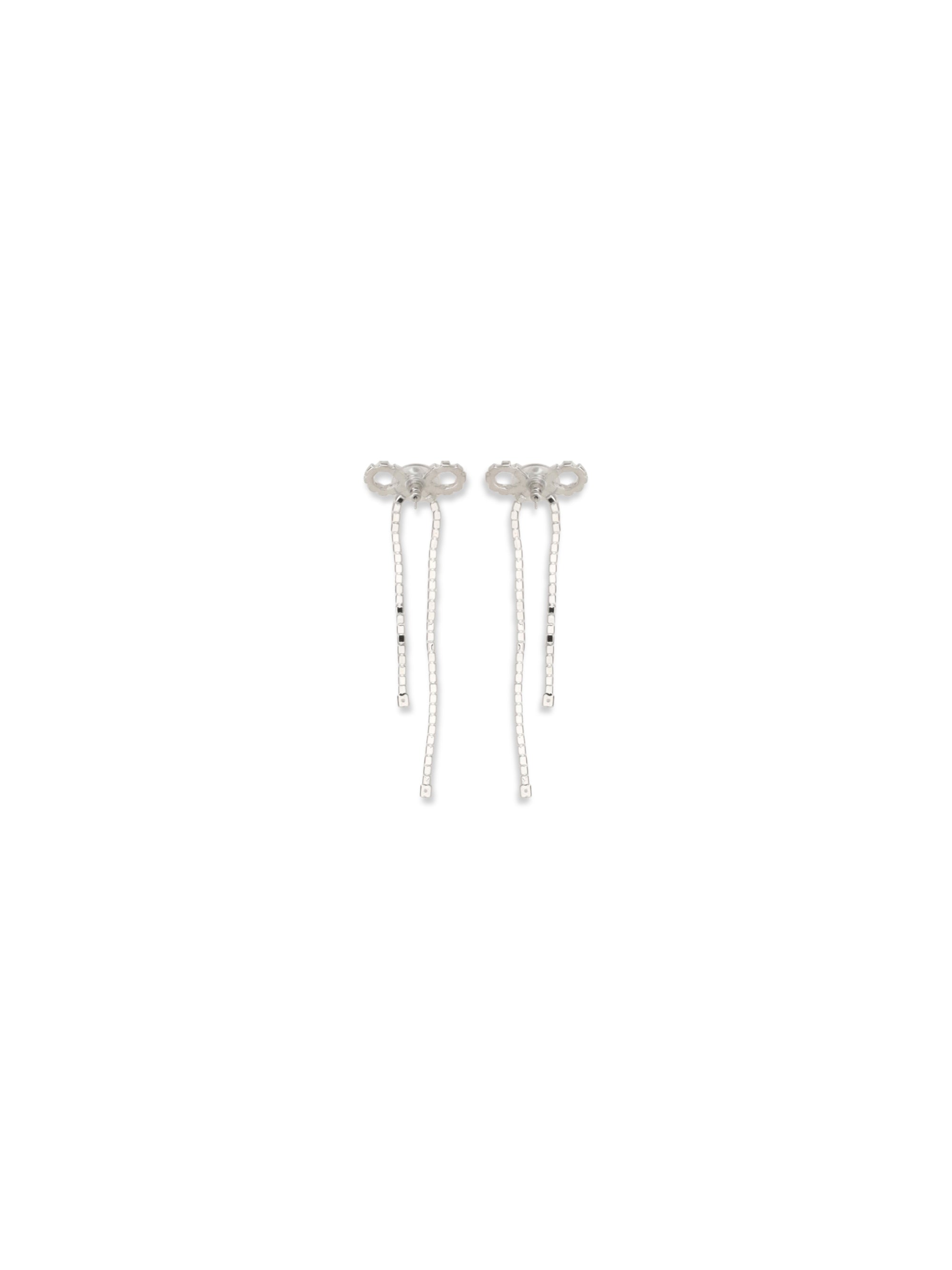 SELF-PORTRAIT OS crystal drop bow earrings