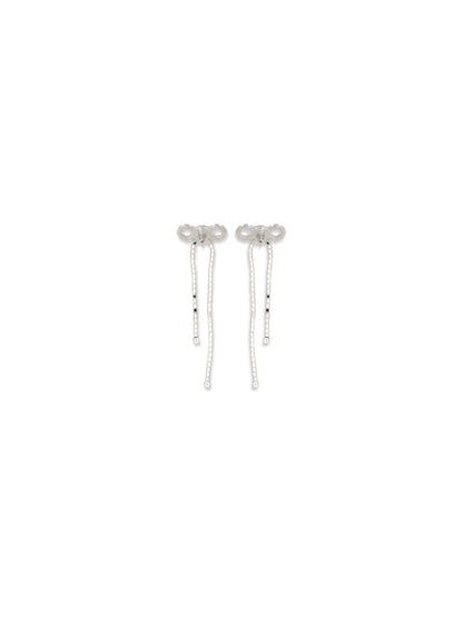 SELF-PORTRAIT OS crystal drop bow earrings