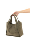 stella logo crossbody bag in alter suede