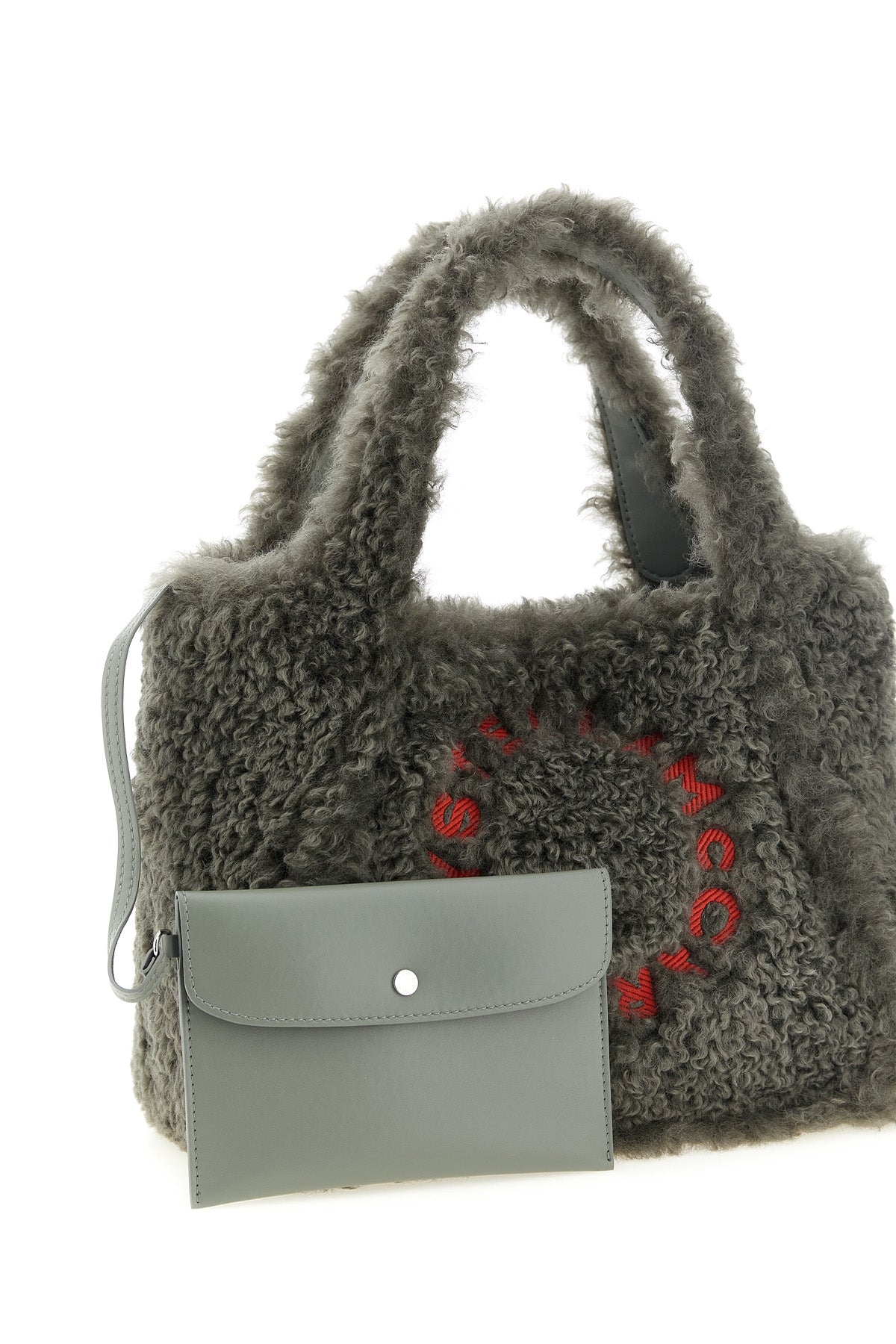 the stella mccartney tote bag redefines everyday volumes through a soft teddy-ef
