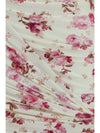 draped floral-print swim mini skirt