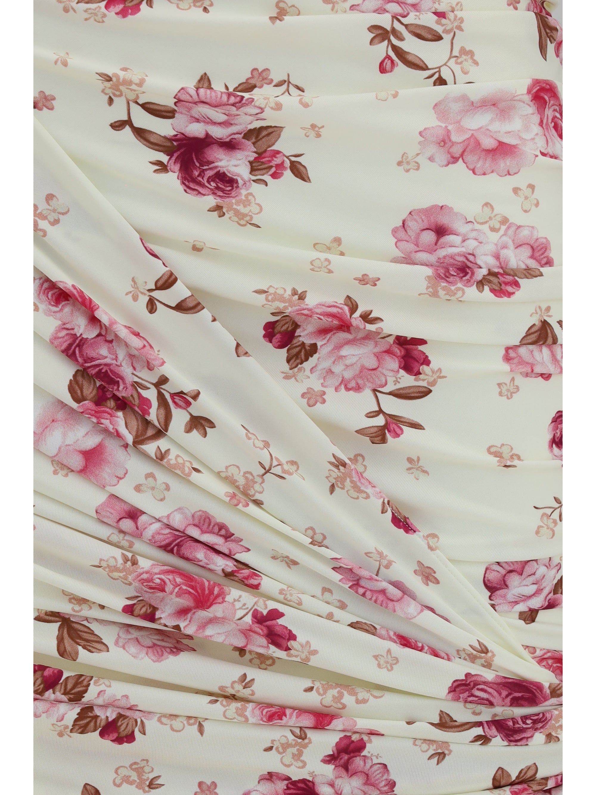 draped floral-print swim mini skirt