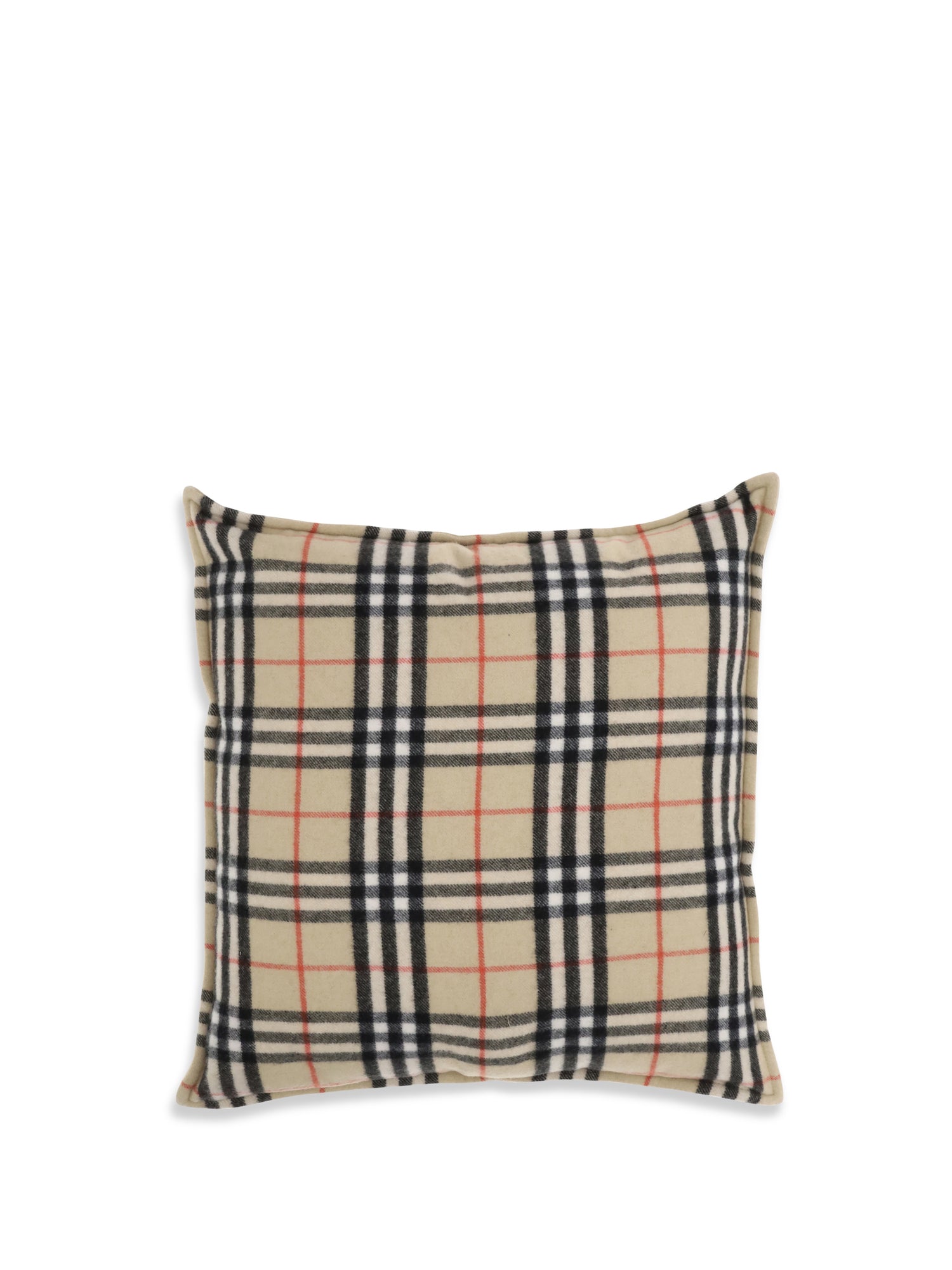 BURBERRY OS cushion crafted from a luxurious blend of wool and cashmere features the iconic burberry check
