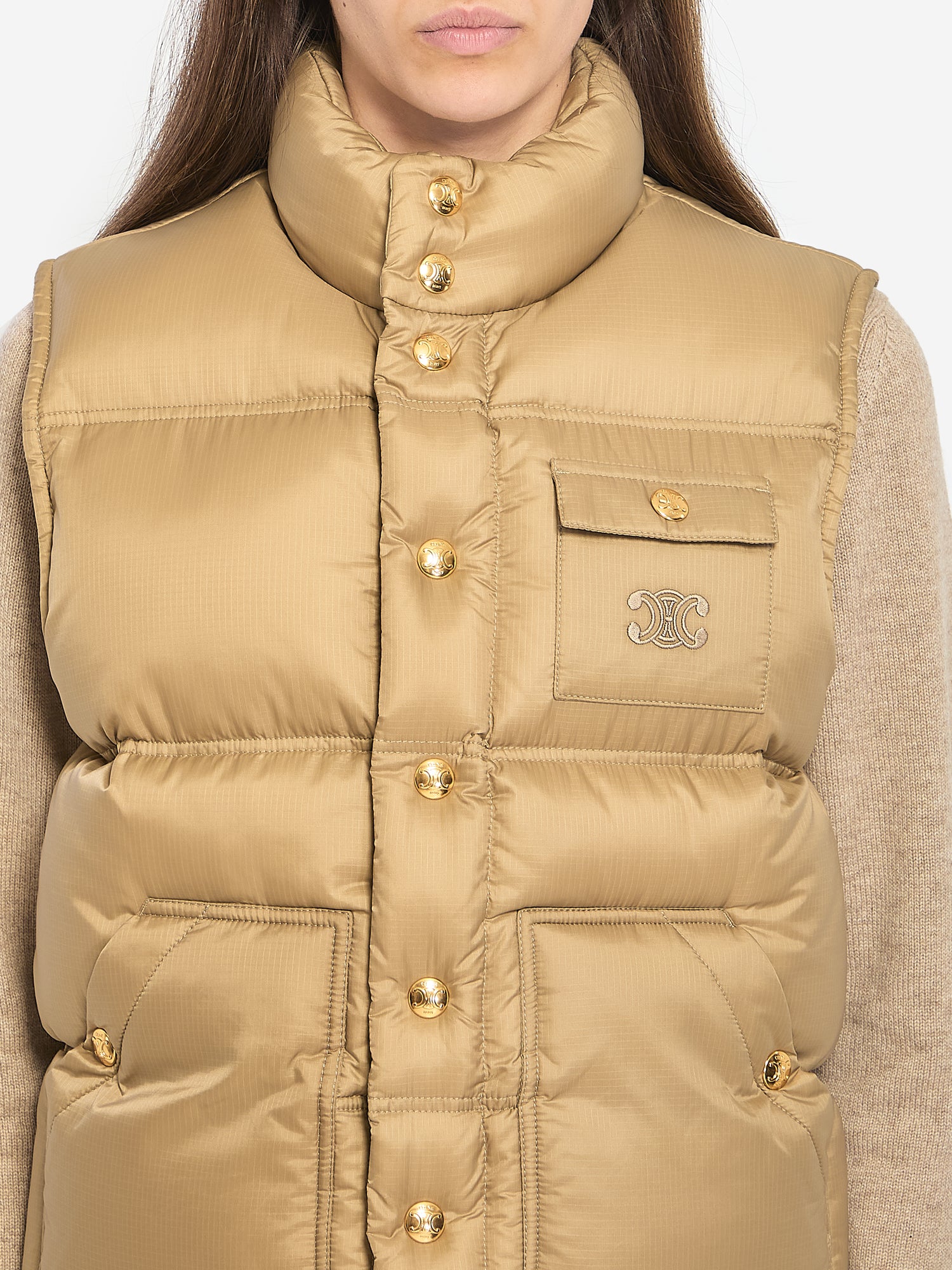 CELINE 38 triomphe padded vest