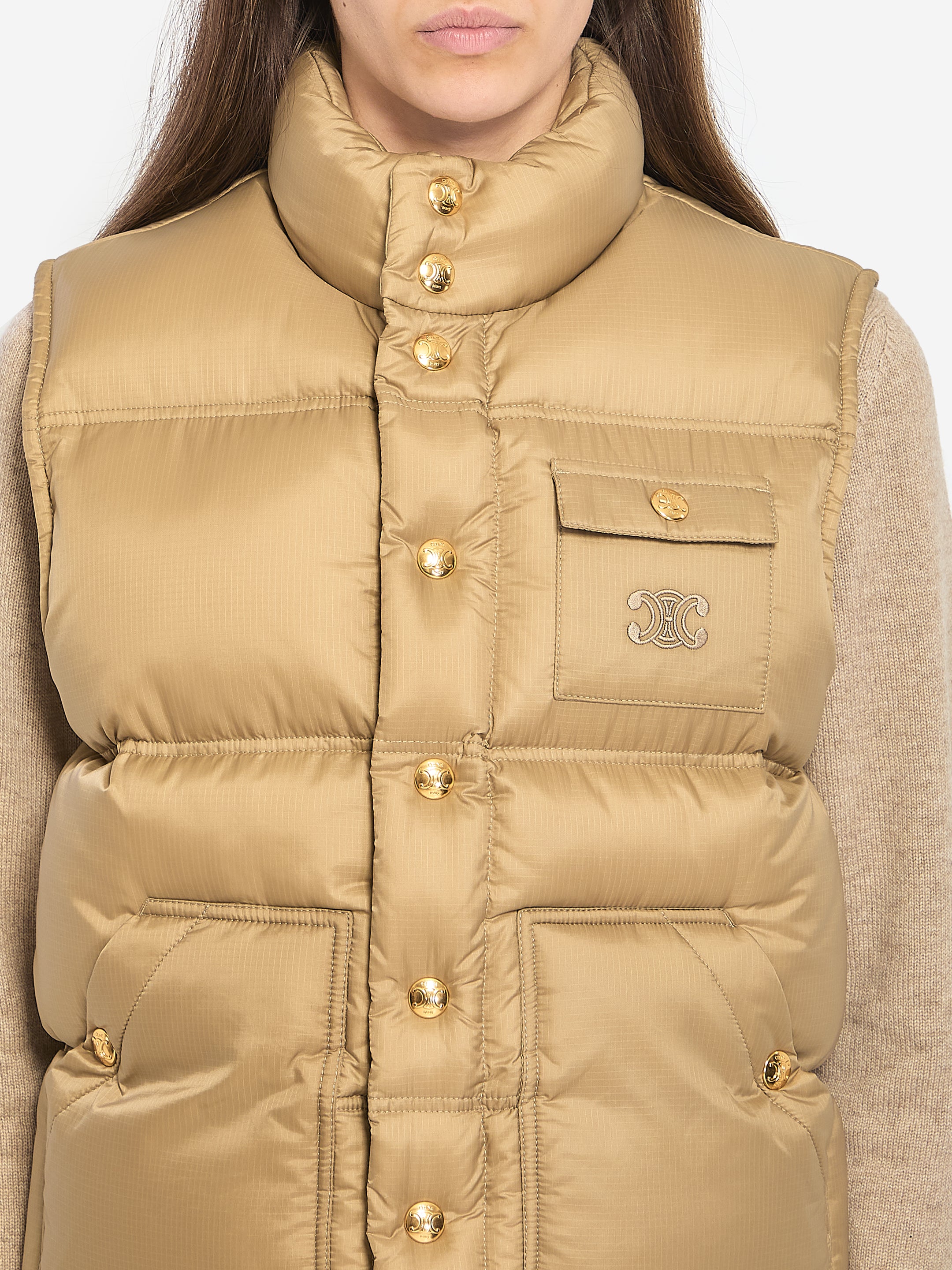CELINE 38 triomphe padded vest