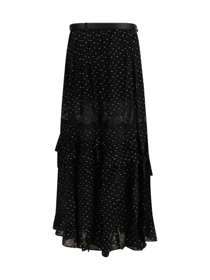 SELF-PORTRAIT 8 chiffon lace maxi skirt