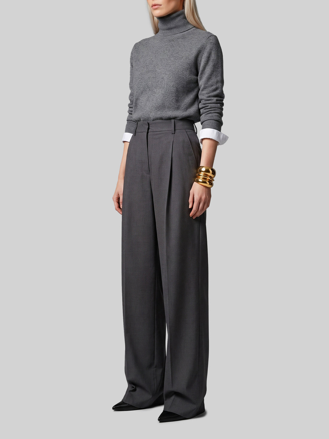 SUTTON NEW YORK 38 light stretch canvas pants in anthracite grey