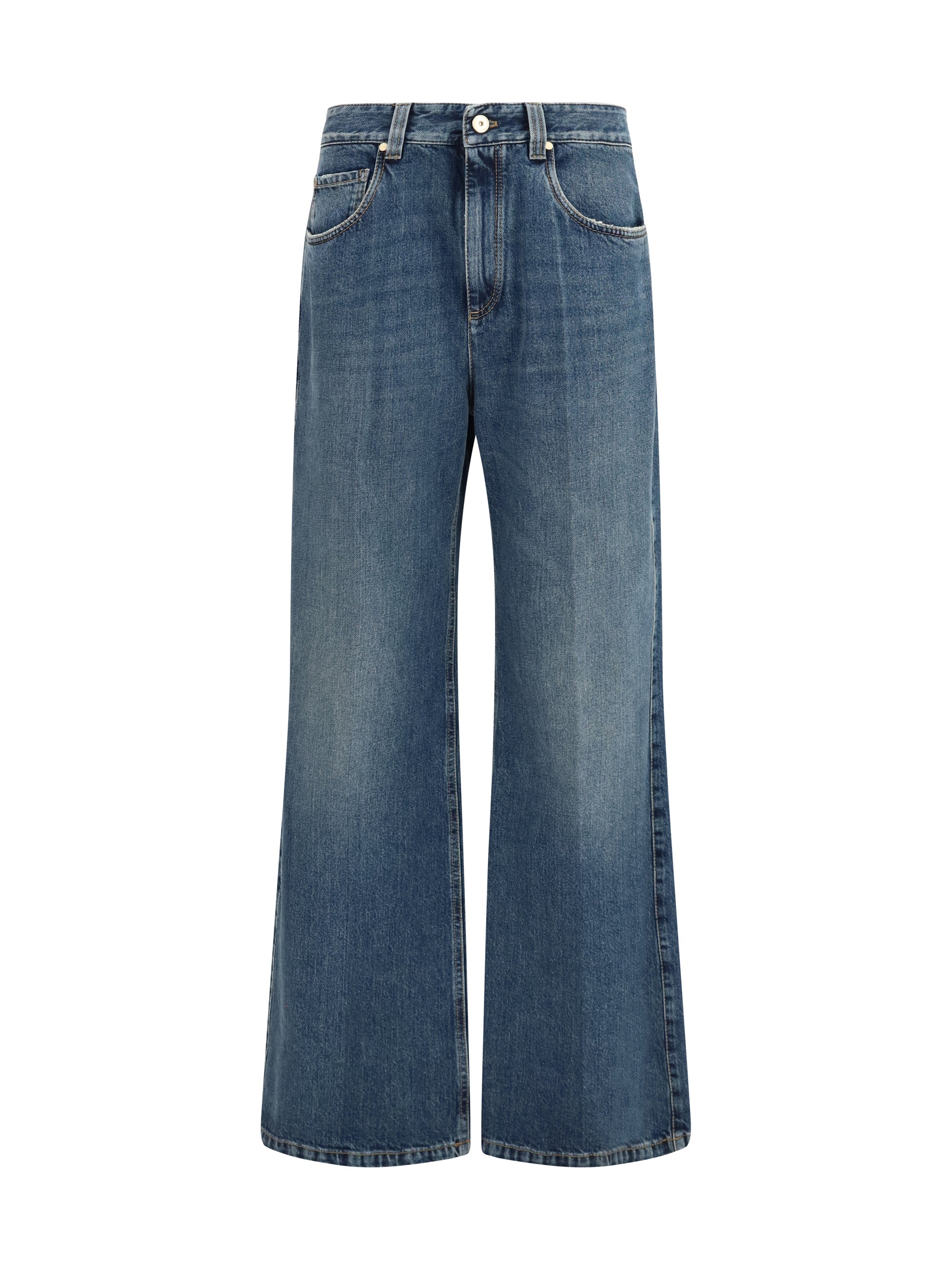 contemporary loose authentic denim pants with monili