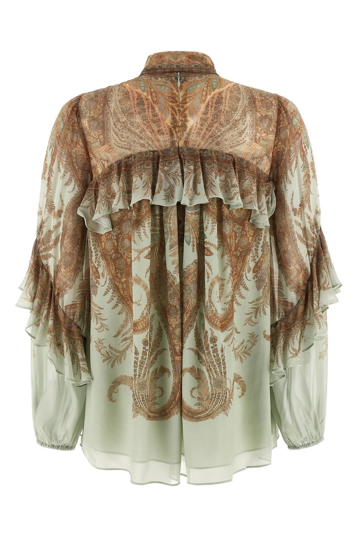 memento flutter semi-transparent crepe de chine blouse