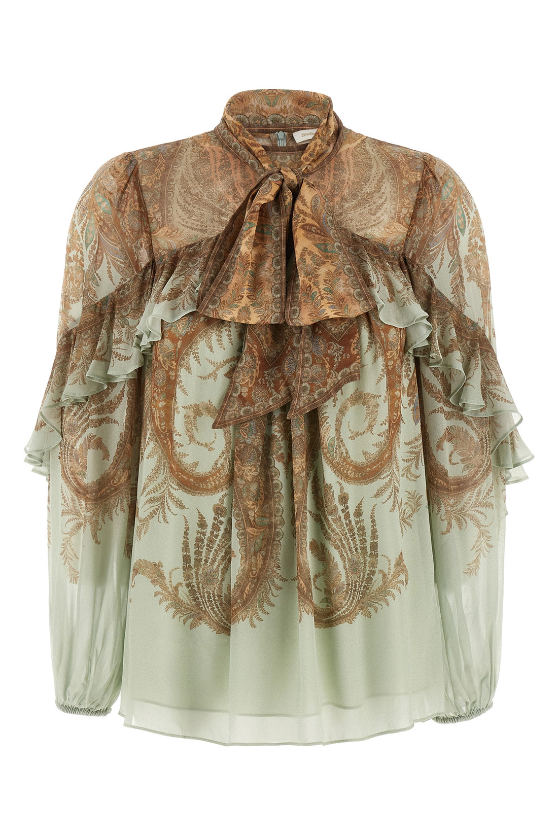 ZIMMERMANN 0 memento flutter semi-transparent crepe de chine blouse