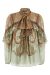 memento flutter semi-transparent crepe de chine blouse