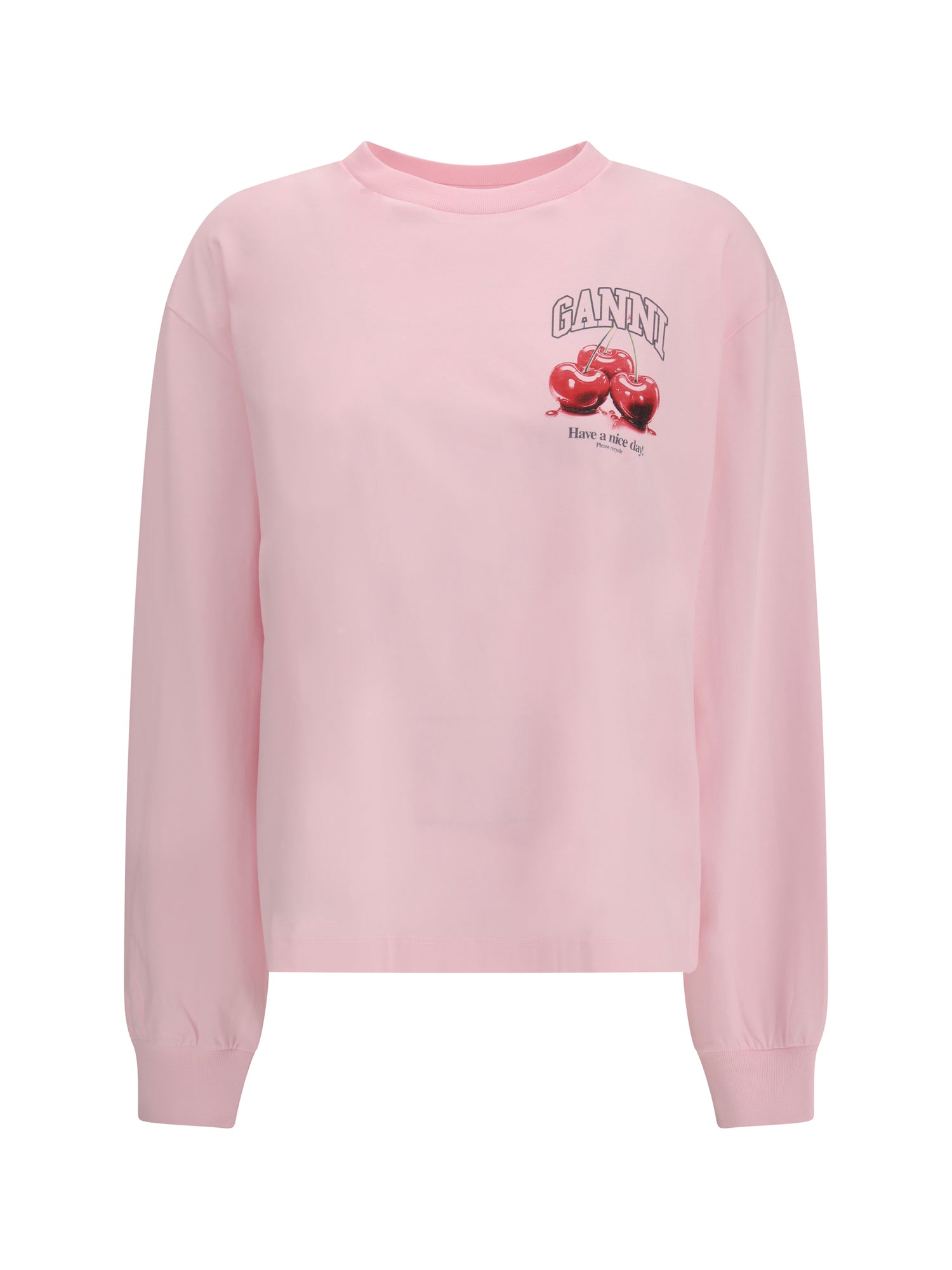 GANNI L long-sleeve t-shirt with cherries print